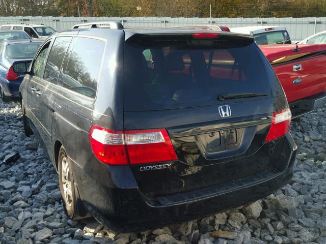 5FNRL38607B125374 - 2007 HONDA ODYSSEY EX BLACK photo 3