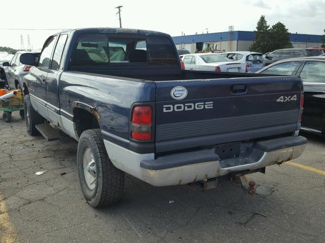 3B7HF13Z7YG115669 - 2000 DODGE RAM 1500 BLUE photo 3