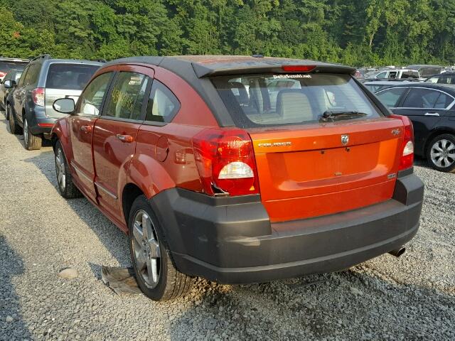 1B3HE78K57D299153 - 2007 DODGE CALIBER R/ ORANGE photo 3