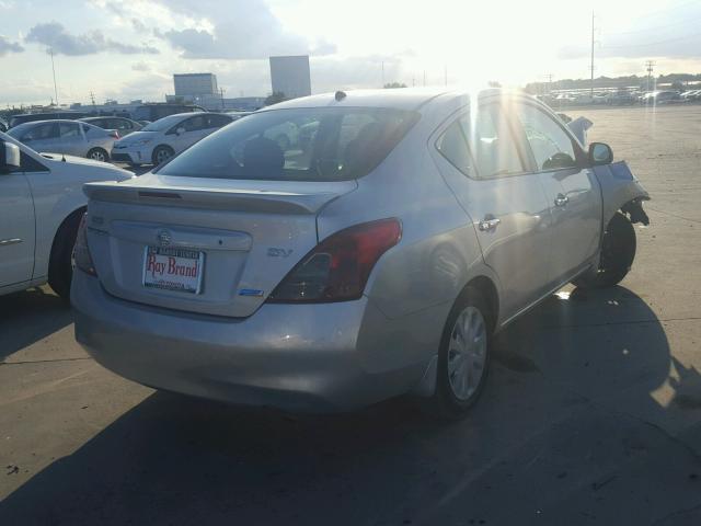 3N1CN7APXDL889145 - 2013 NISSAN VERSA S SILVER photo 4