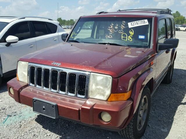 1J8HG48P67C653490 - 2007 JEEP COMMANDER MAROON photo 2