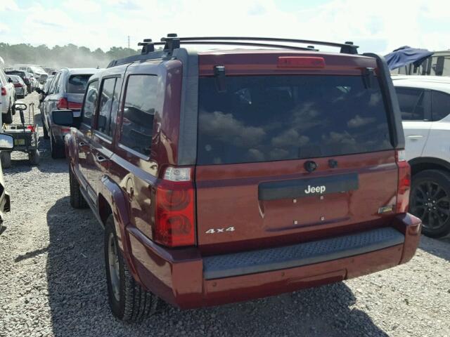 1J8HG48P67C653490 - 2007 JEEP COMMANDER MAROON photo 3