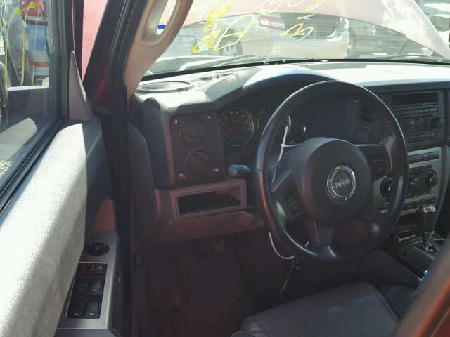 1J8HG48P67C653490 - 2007 JEEP COMMANDER MAROON photo 9