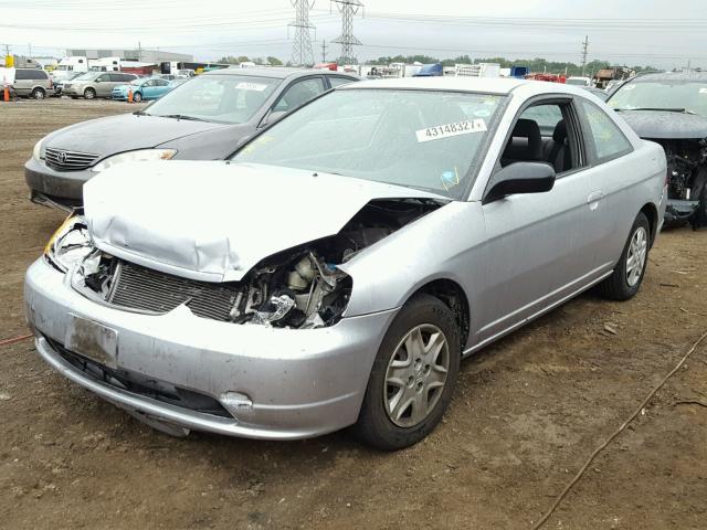 1HGEM22553L016648 - 2003 HONDA CIVIC LX SILVER photo 2