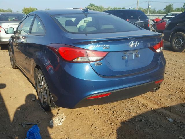 KMHDH6AH4EU024928 - 2014 HYUNDAI ELANTRA CO BLUE photo 3