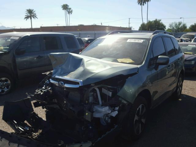 JF2SJAGC2HH486143 - 2017 SUBARU FORESTER 2 GREEN photo 2
