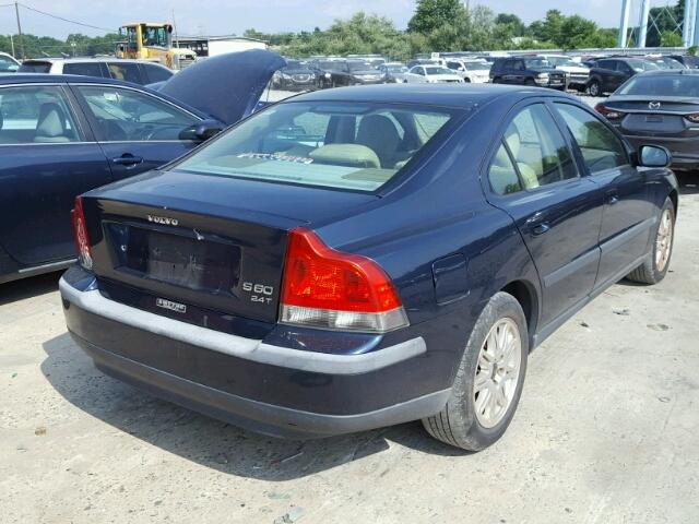 YV1RS58D532245336 - 2003 VOLVO S60 2.4T BLUE photo 4