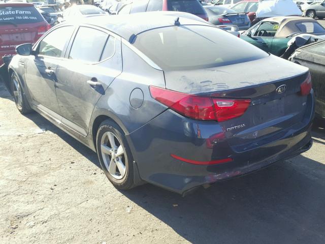 KNAGM4A73F5558388 - 2015 KIA OPTIMA LX BLUE photo 3