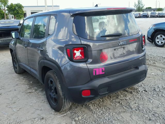 ZACCJAAT9GPE28470 - 2016 JEEP RENEGADE S GRAY photo 3