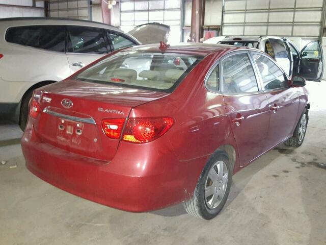 KMHDU4AD0AU021354 - 2010 HYUNDAI ELANTRA BL RED photo 4