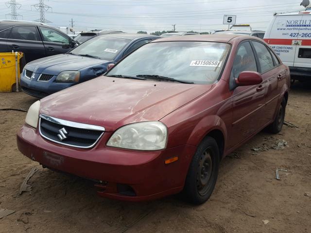 KL5JD56Z08K865133 - 2008 SUZUKI FORENZA BA RED photo 2