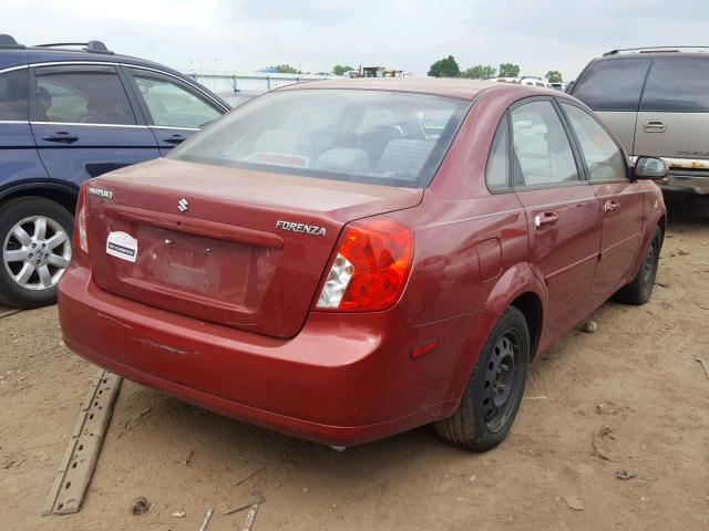 KL5JD56Z08K865133 - 2008 SUZUKI FORENZA BA RED photo 4