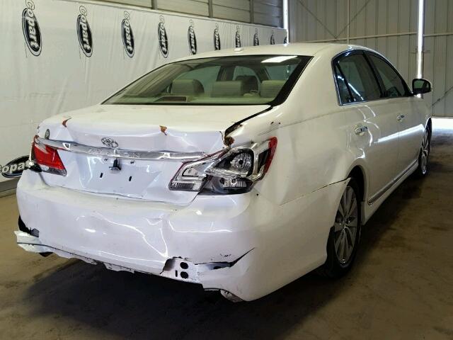 4T1BK3DB5BU371601 - 2011 TOYOTA AVALON BAS WHITE photo 4