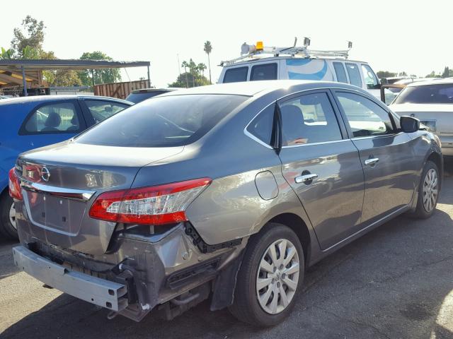 3N1AB7AP4FY354964 - 2015 NISSAN SENTRA S GRAY photo 4