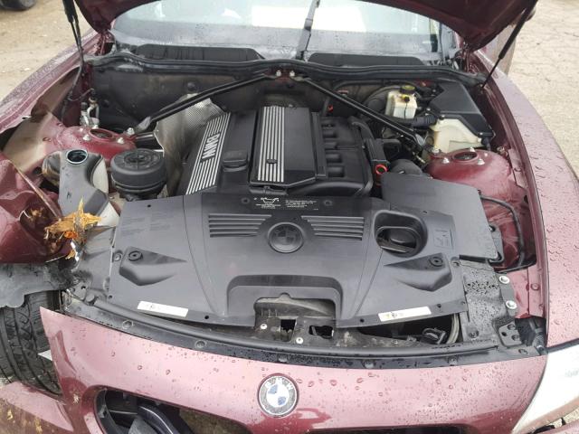 4USBT53473LU03353 - 2003 BMW Z4 3.0 MAROON photo 7