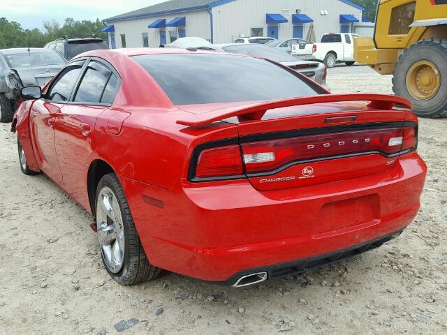 2C3CDXHGXEH159563 - 2014 DODGE CHARGER SX RED photo 3
