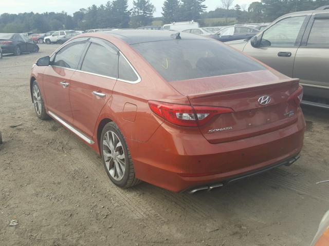 5NPE34AB9FH111839 - 2015 HYUNDAI SONATA SPO ORANGE photo 3