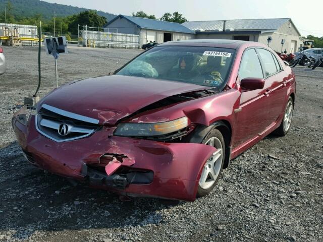 19UUA662X5A040311 - 2005 ACURA TL MAROON photo 2