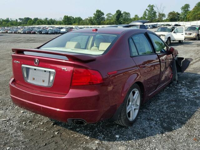 19UUA662X5A040311 - 2005 ACURA TL MAROON photo 4