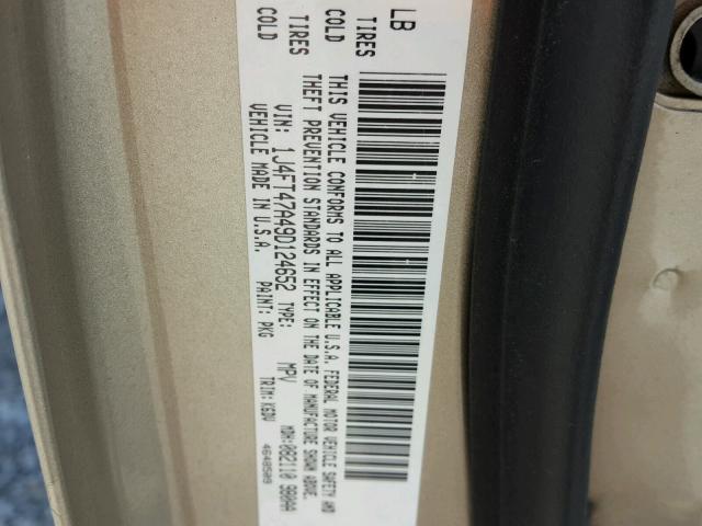 1J4FT47A49D124652 - 2009 JEEP COMPASS SP GOLD photo 10