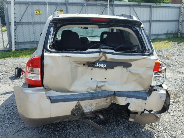1J4FT47A49D124652 - 2009 JEEP COMPASS SP GOLD photo 9
