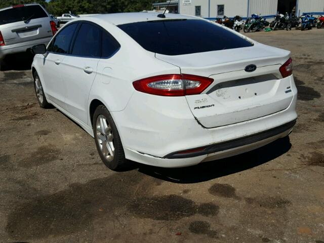 3FA6P0HR6DR262612 - 2013 FORD FUSION SE WHITE photo 3