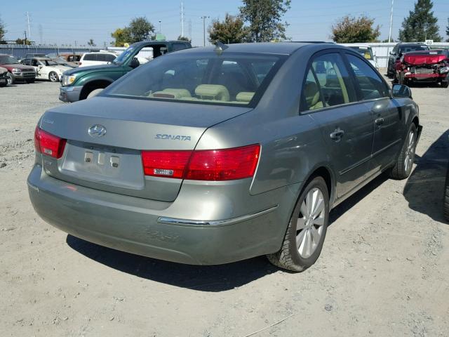 5NPEU46CX9H500637 - 2009 HYUNDAI SONATA SE GREEN photo 4