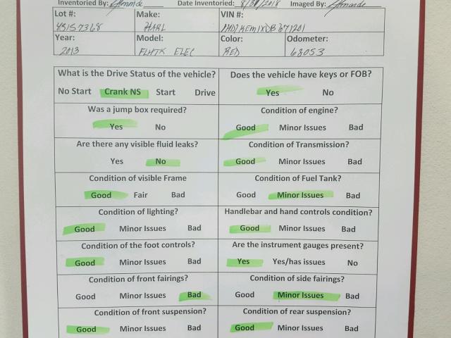 1HD1KEM1XDB671201 - 2013 HARLEY-DAVIDSON FLHTK ELEC 红色 照片 20