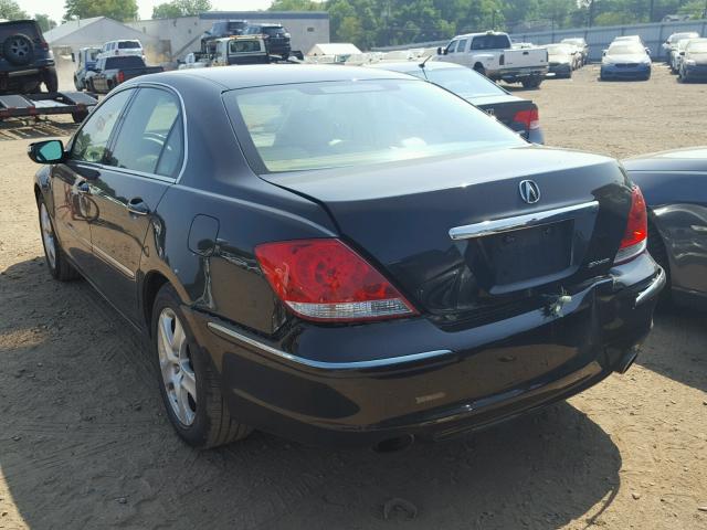 JH4KB16667C003464 - 2007 ACURA RL BLACK photo 3