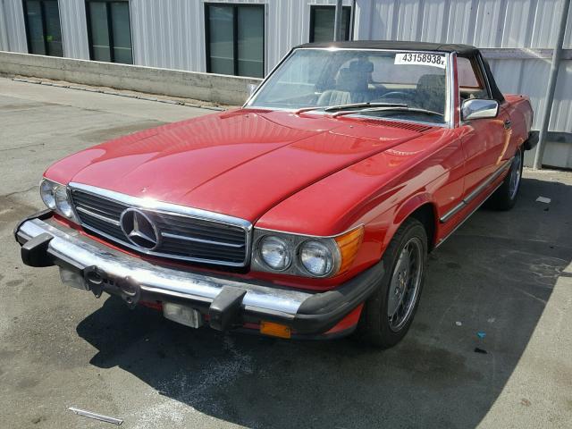 WDBBA48D0HA062779 - 1987 MERCEDES-BENZ 560 SL RED photo 2