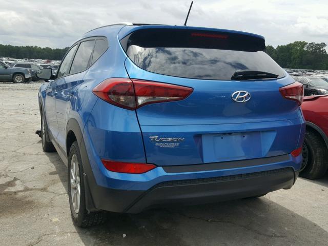 KM8J33A44GU205530 - 2016 HYUNDAI TUCSON LIM BLUE photo 3