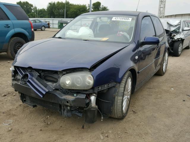 9BWDH61JX44000774 - 2004 VOLKSWAGEN GTI VR6 BLUE photo 2