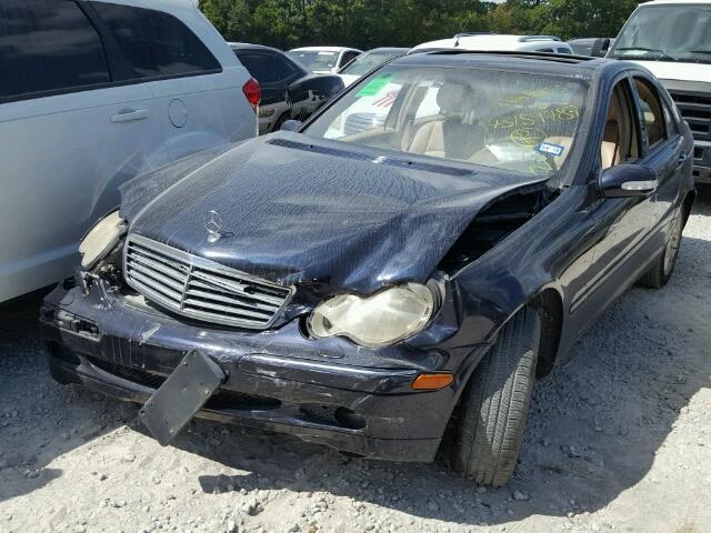 WDBRF64J91F110554 - 2001 MERCEDES-BENZ C 320 BLUE photo 2