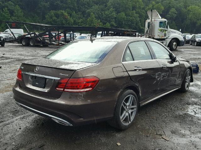 WDDHF8JB3GB225470 - 2016 MERCEDES-BENZ E 350 4MAT BROWN photo 4