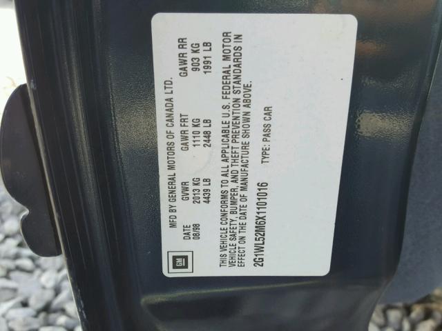 2G1WL52M6X1101016 - 1999 CHEVROLET LUMINA BAS 蓝色 照片 10