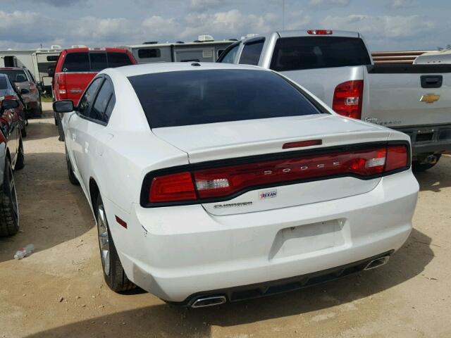 2C3CDXBGXEH359349 - 2014 DODGE CHARGER SE WHITE photo 3