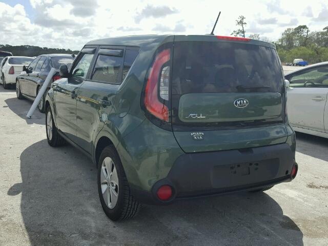 KNDJN2A22E7045621 - 2014 KIA SOUL GREEN photo 3