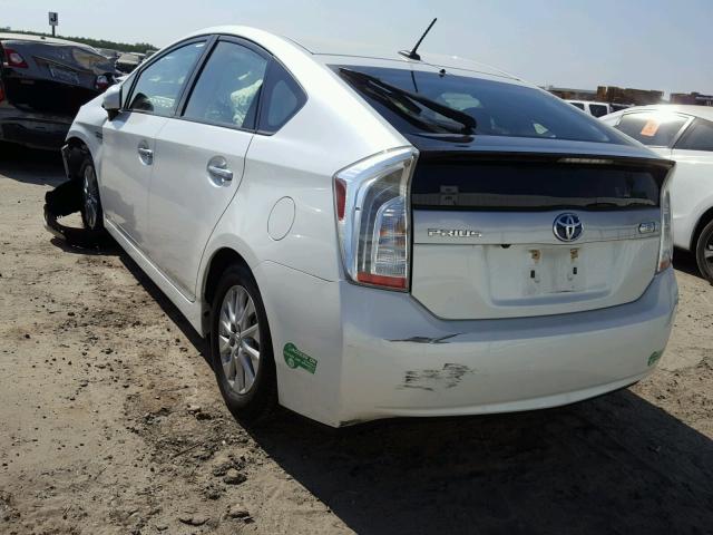 JTDKN3DP6D3043149 - 2013 TOYOTA PRIUS PLUG WHITE photo 3