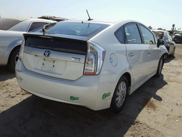 JTDKN3DP6D3043149 - 2013 TOYOTA PRIUS PLUG WHITE photo 4