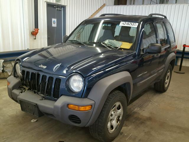 1J4GL48K33W734937 - 2003 JEEP LIBERTY SP BLUE photo 2