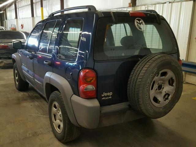 1J4GL48K33W734937 - 2003 JEEP LIBERTY SP BLUE photo 3