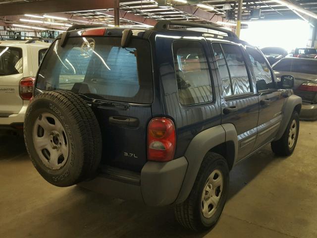 1J4GL48K33W734937 - 2003 JEEP LIBERTY SP BLUE photo 4