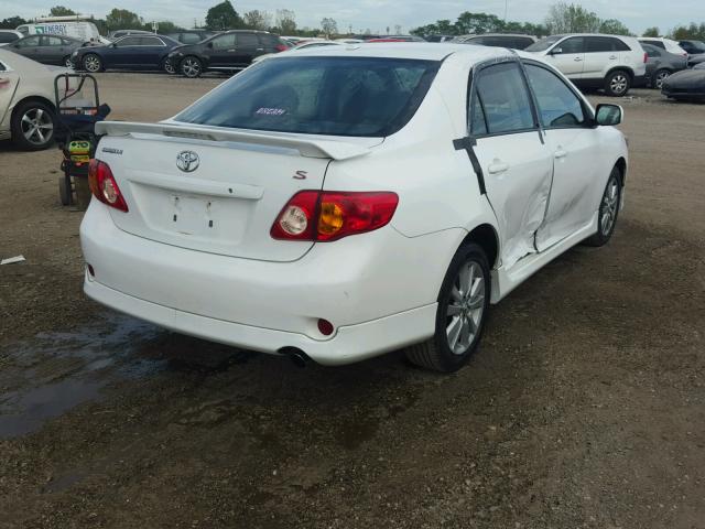 1NXBU40E39Z124135 - 2009 TOYOTA COROLLA BA WHITE photo 4