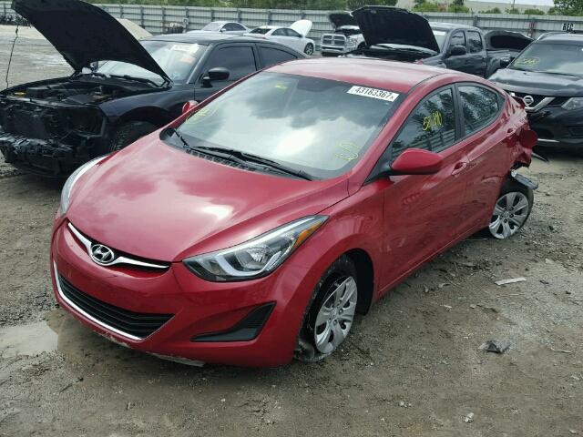 KMHDH4AEXGU512469 - 2016 HYUNDAI ELANTRA SE RED photo 2