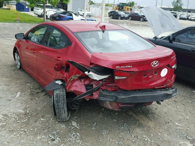 KMHDH4AEXGU512469 - 2016 HYUNDAI ELANTRA SE RED photo 3