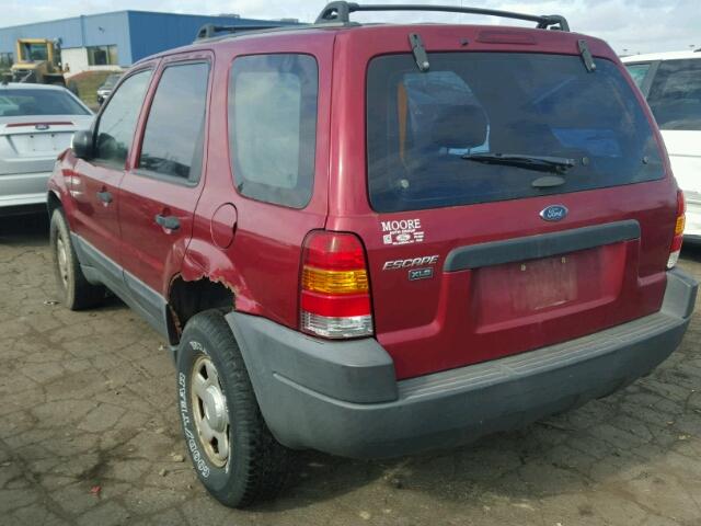 1FMYU02163KA08492 - 2003 FORD ESCAPE XLS RED photo 3