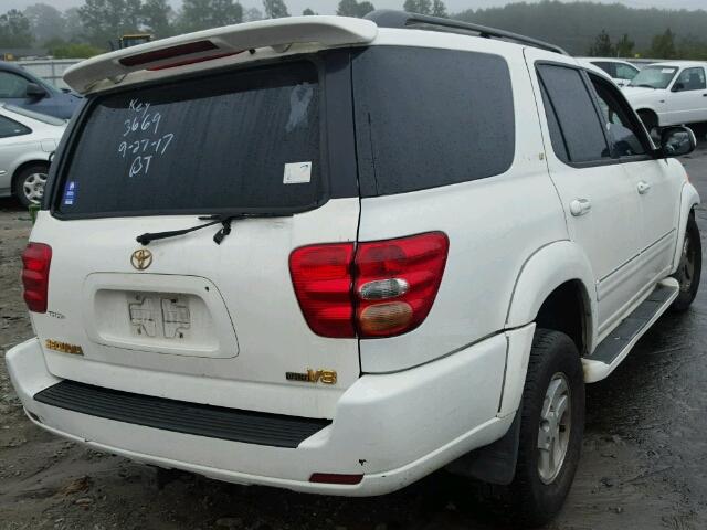 5TDZT38A02S131703 - 2002 TOYOTA SEQUOIA LI WHITE photo 4