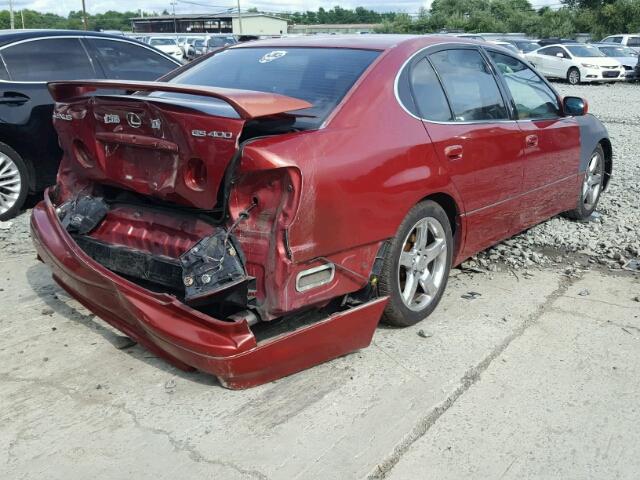 JT8BH68X6W0009833 - 1998 LEXUS GS 400 RED photo 4