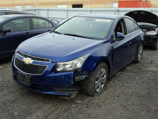 1G1PF5SC4C7389084 - 2012 CHEVROLET CRUZE LT BLUE photo 2