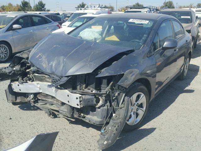 2HGFB2F52DH545638 - 2013 HONDA CIVIC LX GRAY photo 2